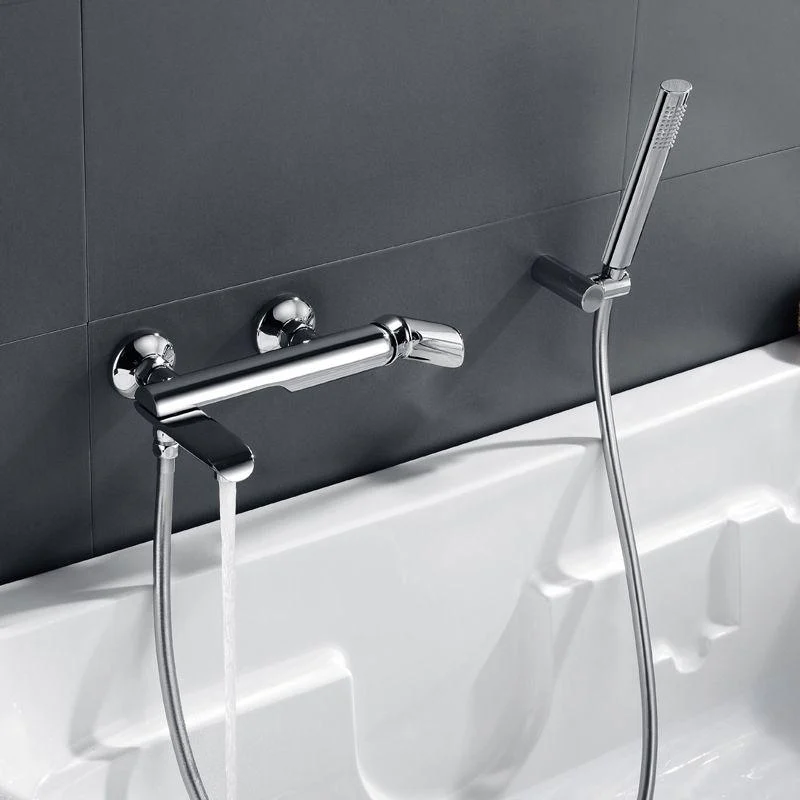 Contemporary Wall Mounted Copper Freestanding Tub Filler Single Handle Tap -Bathlova