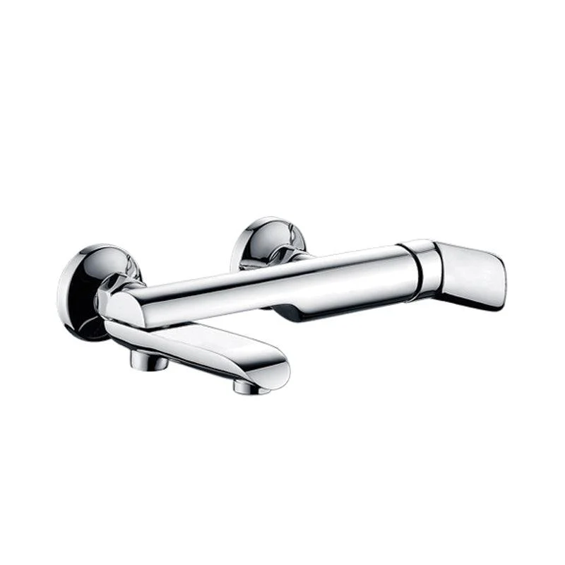 Contemporary Wall Mounted Copper Freestanding Tub Filler Single Handle Tap -Bathlova