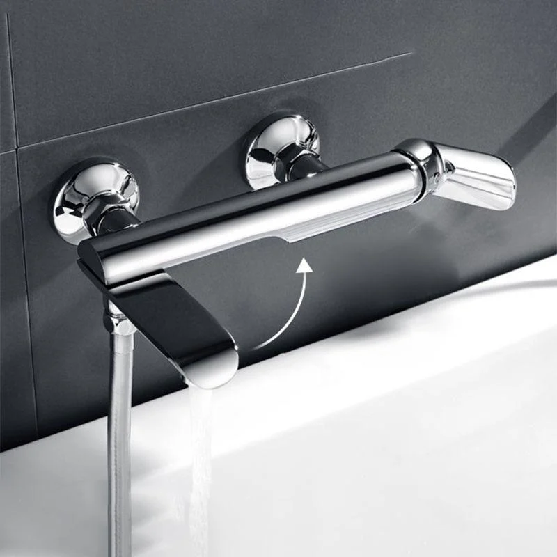 Contemporary Wall Mounted Copper Freestanding Tub Filler Single Handle Tap -Bathlova