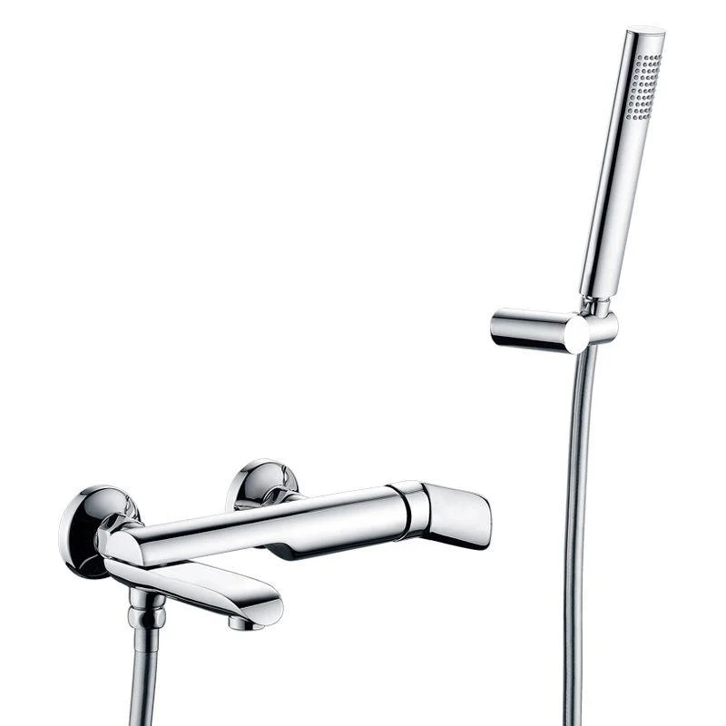 Contemporary Wall Mounted Copper Freestanding Tub Filler Single Handle Tap -Bathlova