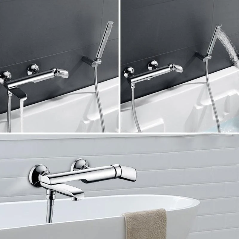 Contemporary Wall Mounted Copper Freestanding Tub Filler Single Handle Tap -Bathlova