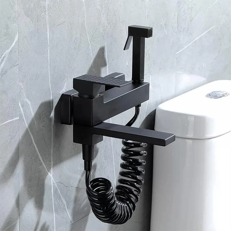 Contemporary Wall Mounted Metal Tub Filler Low Arc Lever Tub Tap Trim -Bathlova