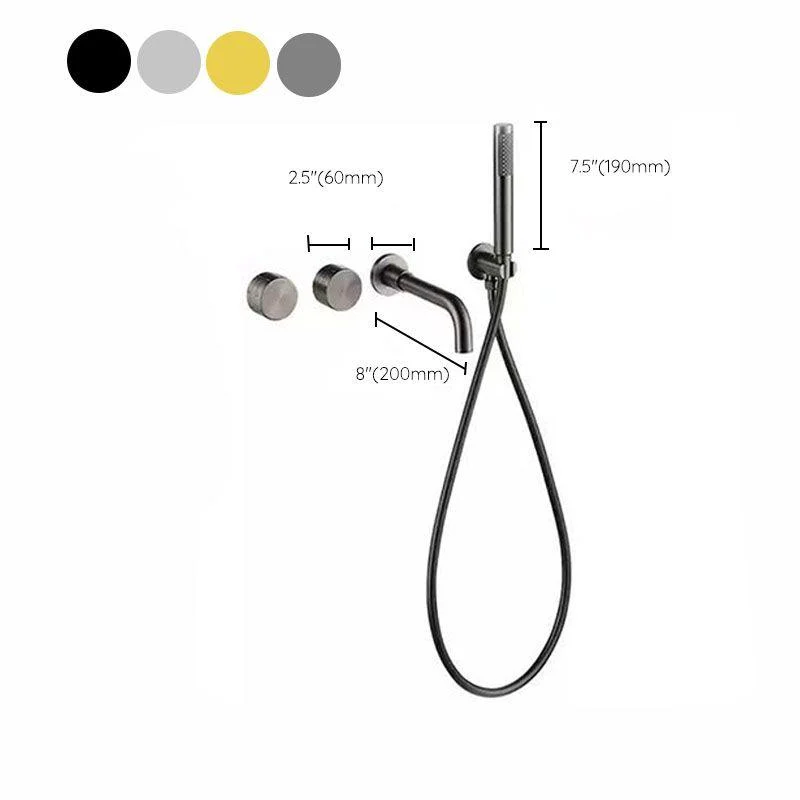 Contemporary Wall Mounted Metal Tub Filler Low Arc Waterfall Bathroom Tap -Bathlova