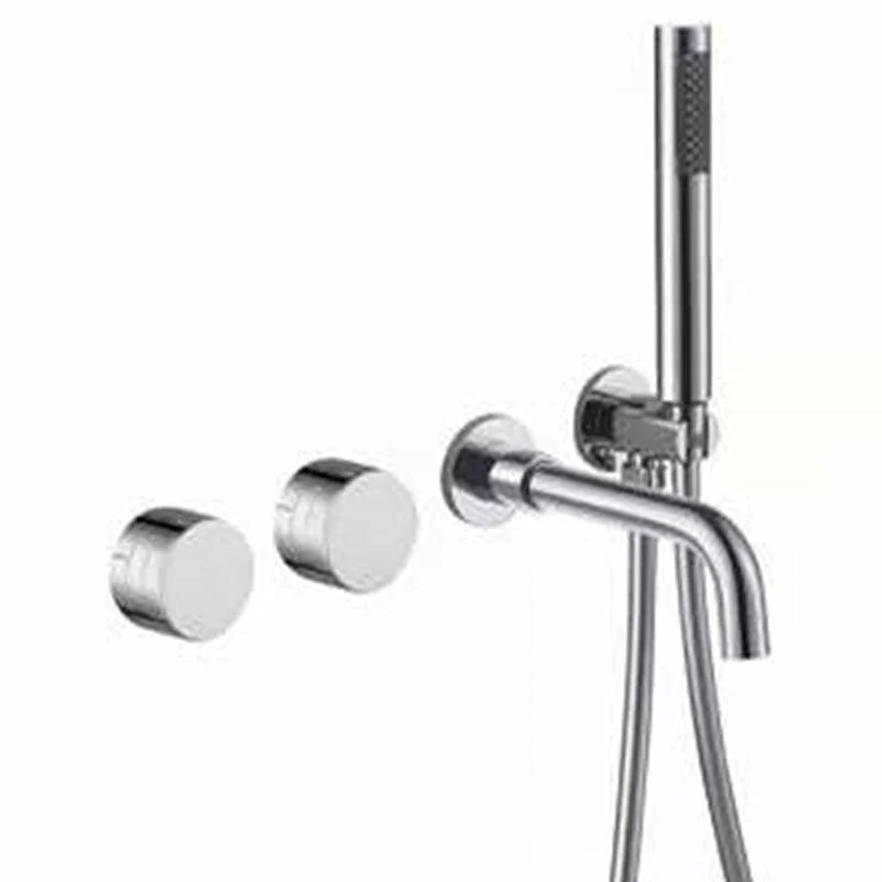 Contemporary Wall Mounted Metal Tub Filler Low Arc Waterfall Bathroom Tap -Bathlova