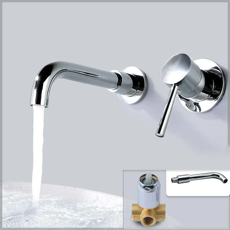 Contemporary Wall Mounted One Handle Kitchen Tap Low Arch Water Filler -Bathlova