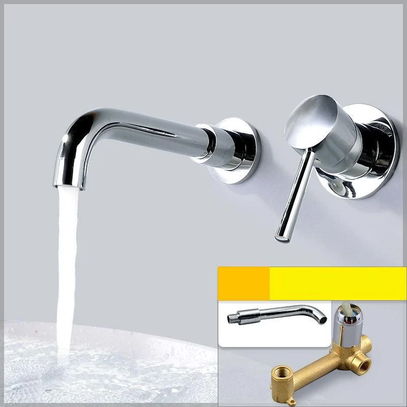 Contemporary Wall Mounted One Handle Kitchen Tap Low Arch Water Filler -Bathlova