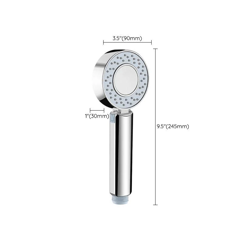 Contemporary Wall Mounted Shower Head Combo Chrome Round Hand Shower -Bathlova