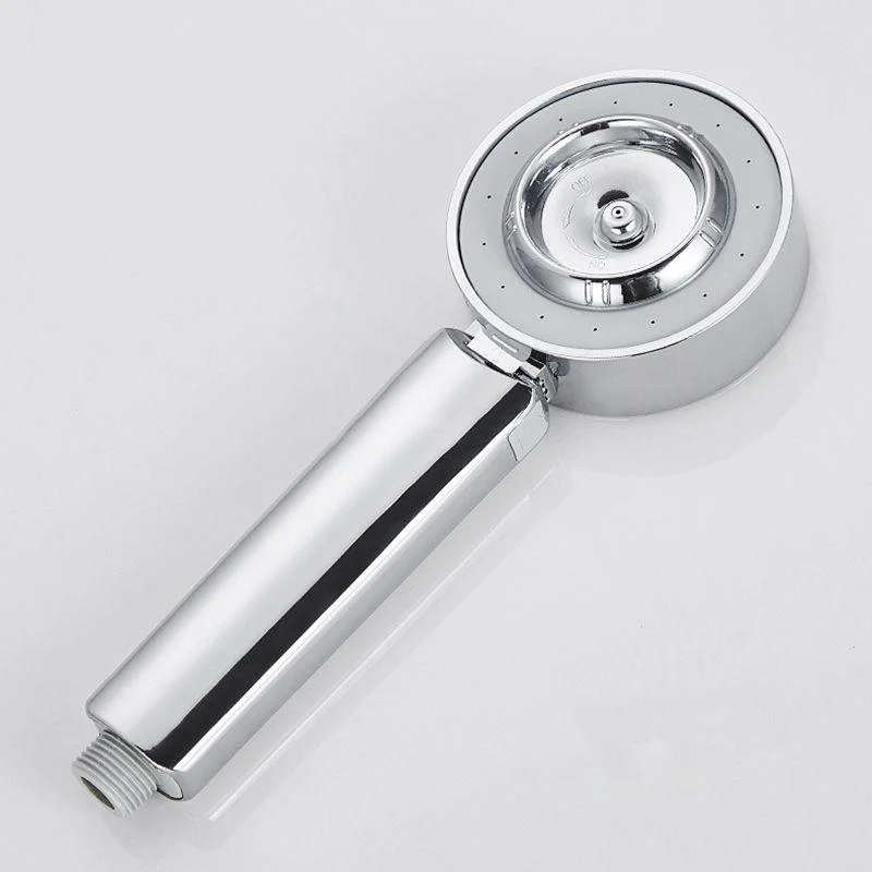 Contemporary Wall Mounted Shower Head Combo Chrome Round Hand Shower -Bathlova