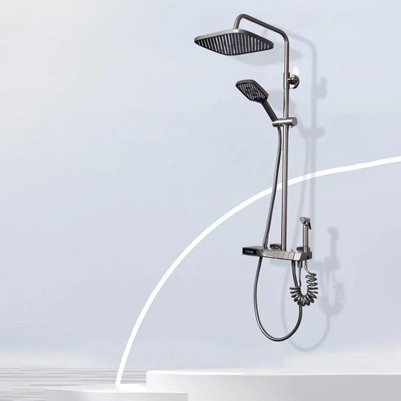 Contemporary Wall Mounted Shower System Slide Bar Included Shower Set -Bathlova