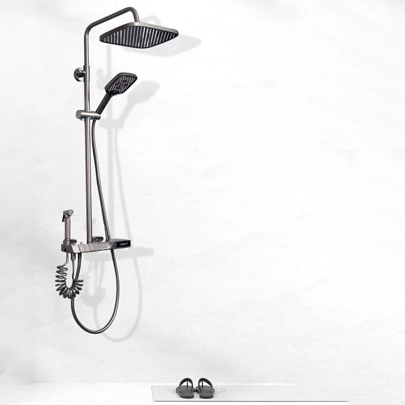 Contemporary Wall Mounted Shower System Slide Bar Included Shower Set -Bathlova