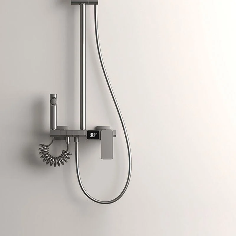 Contemporary Wall Mounted Shower System Slide Bar Included Shower Set -Bathlova