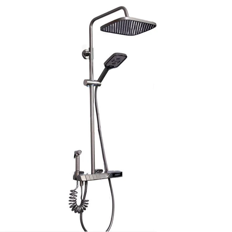 Contemporary Wall Mounted Shower System Slide Bar Included Shower Set -Bathlova