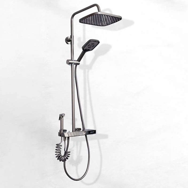 Contemporary Wall Mounted Shower System Slide Bar Included Shower Set -Bathlova