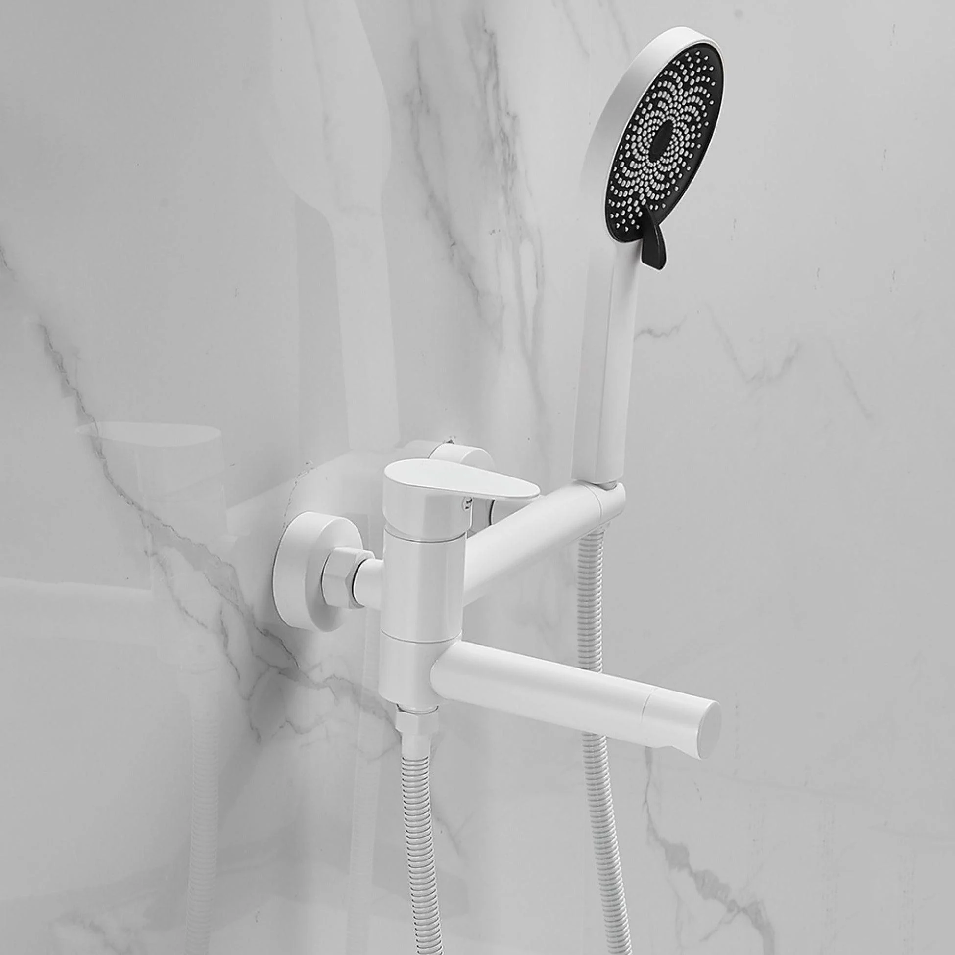 Contemporary Wall Mounted Tub Filler Single Handle Metal Tap -Bathlova