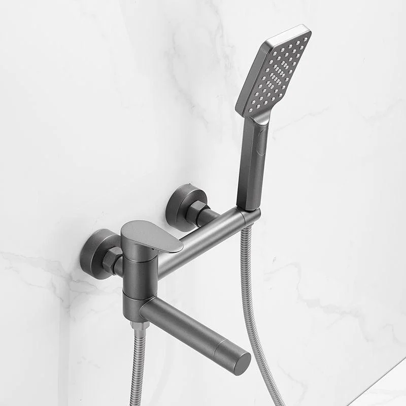 Contemporary Wall Mounted Tub Filler Single Handle Metal Tap -Bathlova