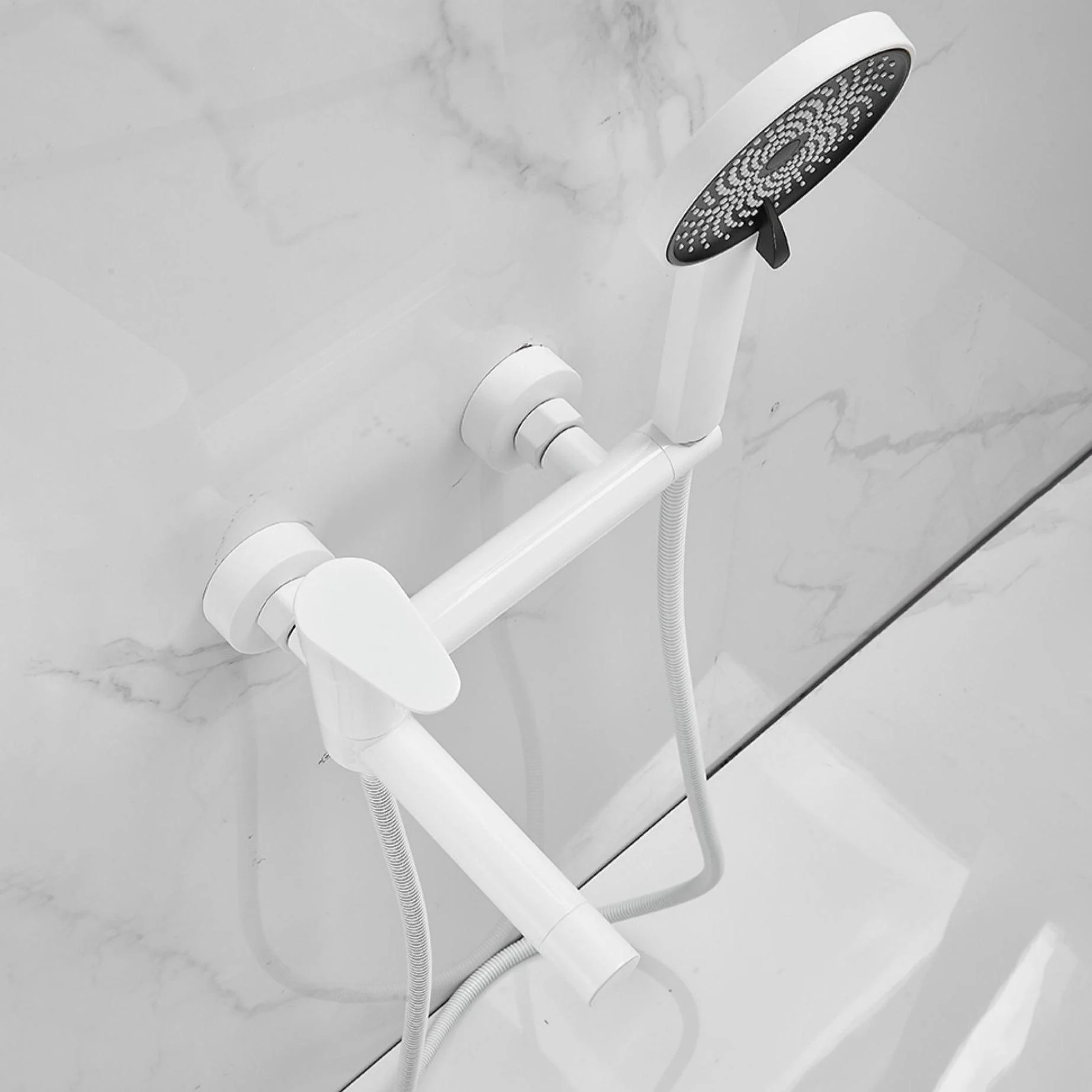 Contemporary Wall Mounted Tub Filler Single Handle Metal Tap -Bathlova