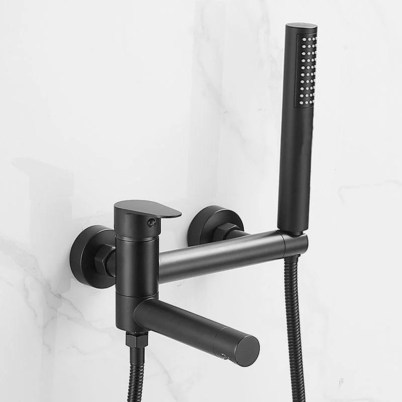 Contemporary Wall Mounted Tub Filler Single Handle Metal Tap -Bathlova