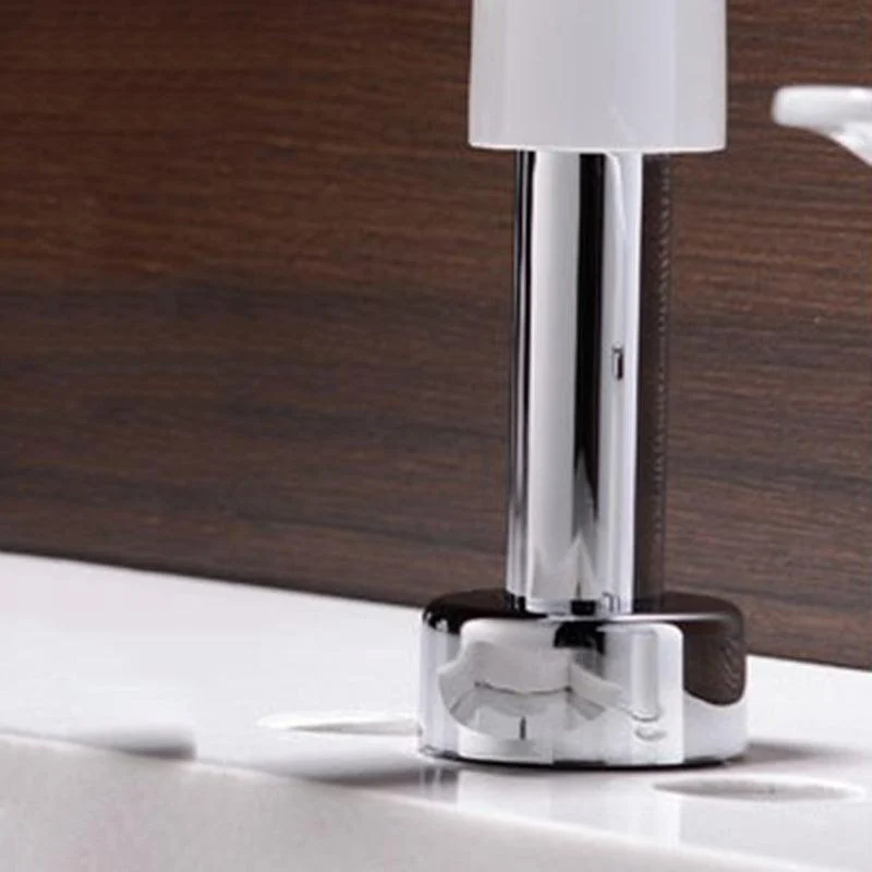 Contemporary Widespread Bathroom Tap Lever Handles 2 Hole Taps Circular Tap -Bathlova