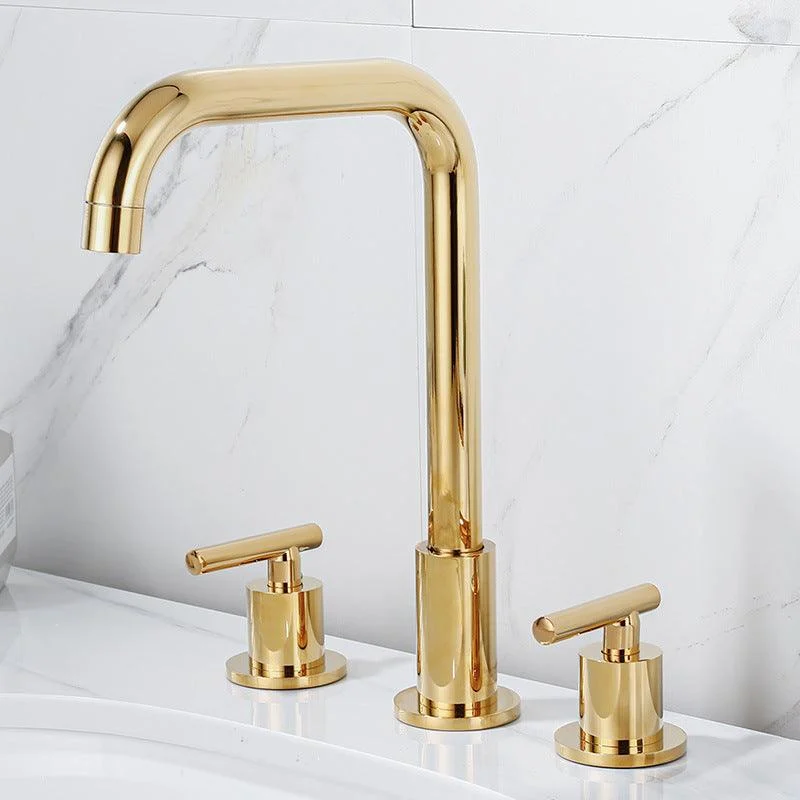 Contemporary Widespread Sink Tap Plain High Arc Wide Spread Bathroom Tap -Bathlova