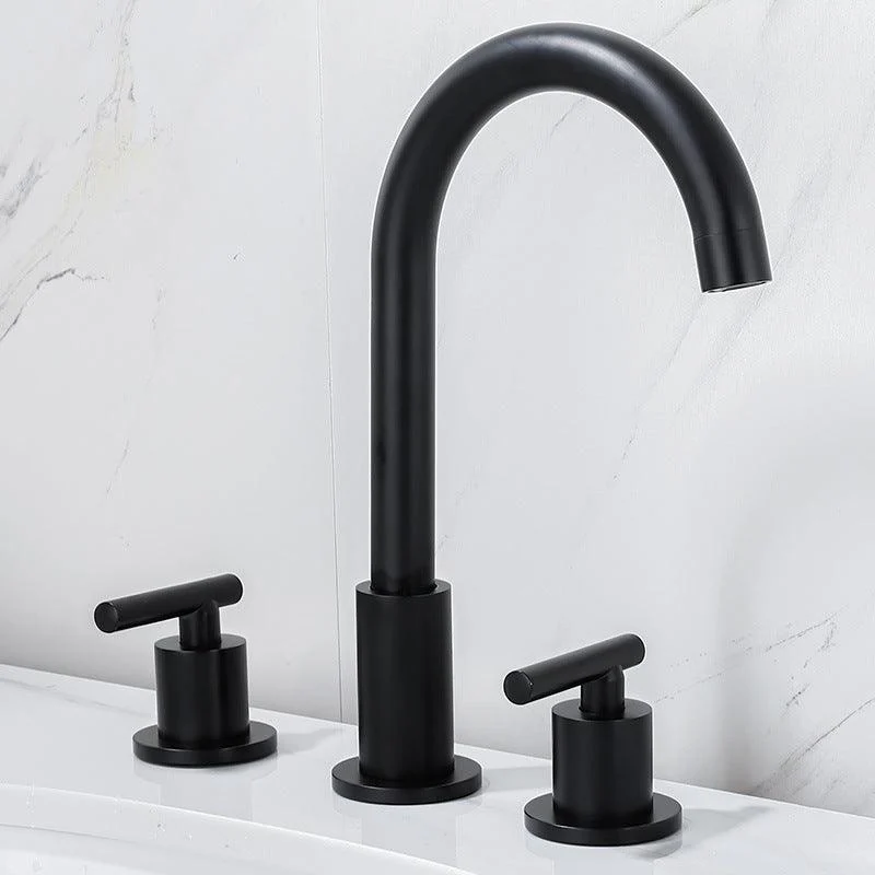 Contemporary Widespread Sink Tap Plain High Arc Wide Spread Bathroom Tap -Bathlova