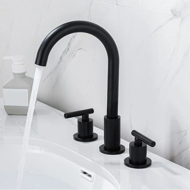 Contemporary Widespread Sink Tap Plain High Arc Wide Spread Bathroom Tap -Bathlova