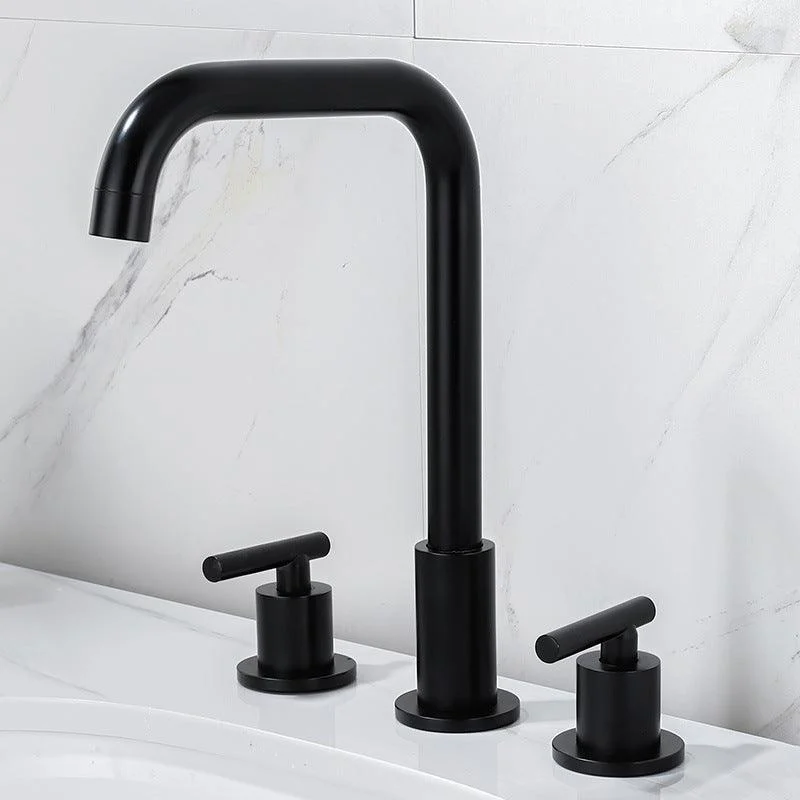 Contemporary Widespread Sink Tap Plain High Arc Wide Spread Bathroom Tap -Bathlova