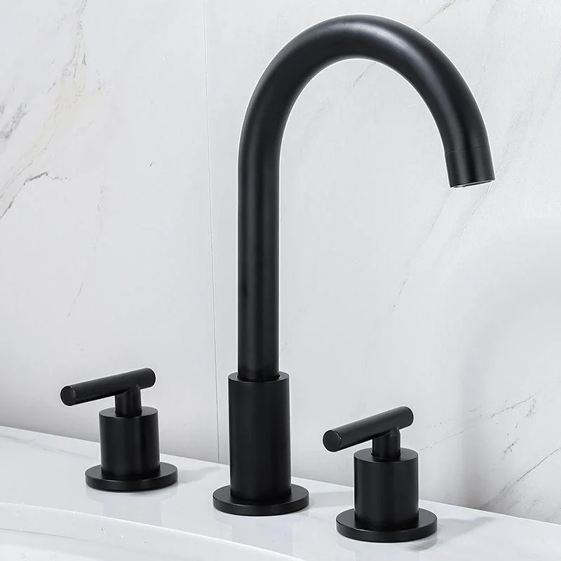 Contemporary Widespread Sink Tap Plain High Arc Wide Spread Bathroom Tap -Bathlova