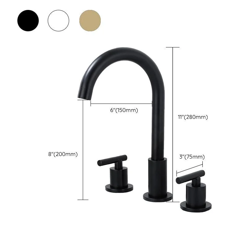 Contemporary Widespread Sink Tap Plain High Arc Wide Spread Bathroom Tap -Bathlova