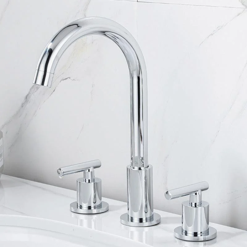 Contemporary Widespread Sink Tap Plain High Arc Wide Spread Bathroom Tap -Bathlova