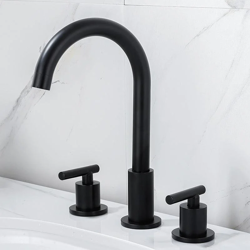 Contemporary Widespread Sink Tap Plain High Arc Wide Spread Bathroom Tap -Bathlova