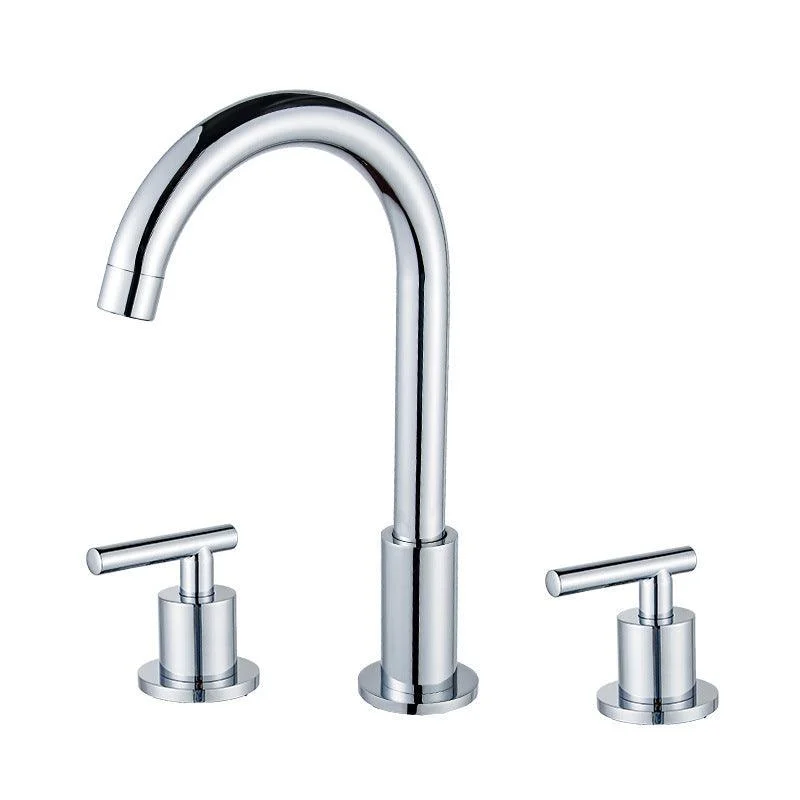 Contemporary Widespread Sink Tap Plain High Arc Wide Spread Bathroom Tap -Bathlova