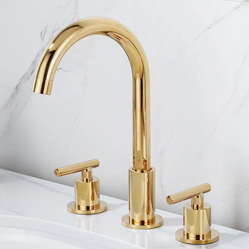 Contemporary Widespread Sink Tap Plain High Arc Wide Spread Bathroom Tap -Bathlova