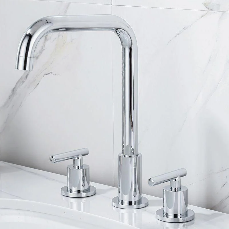 Contemporary Widespread Sink Tap Plain High Arc Wide Spread Bathroom Tap -Bathlova