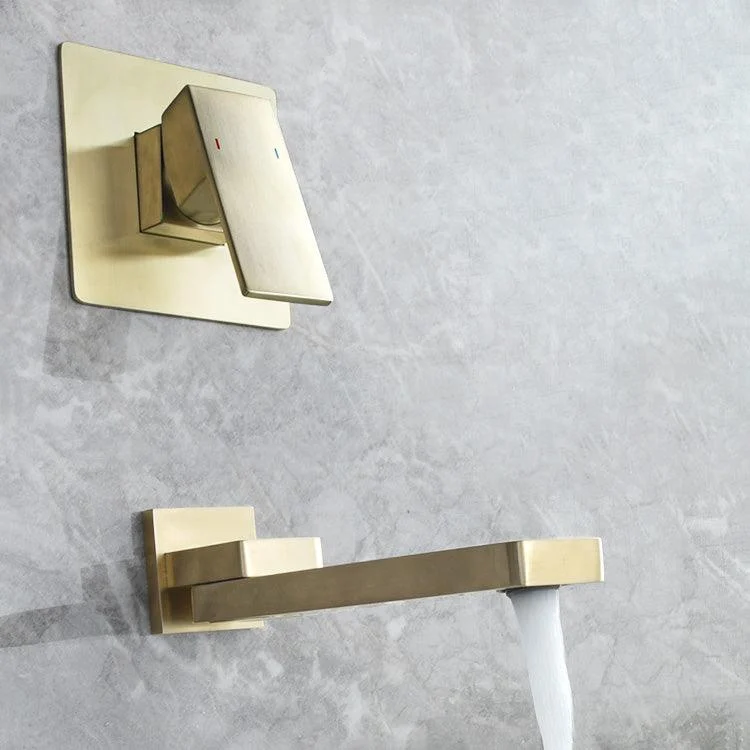 Contemporary Widespread Wall Mounted Bathroom Sink Tap Swivel Spout -Bathlova