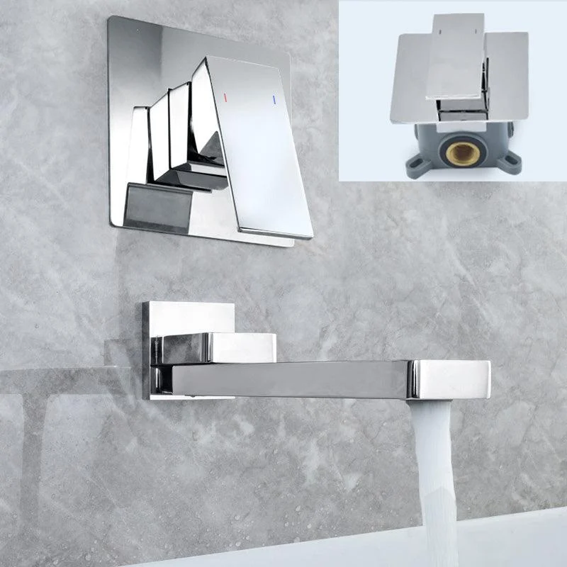 Contemporary Widespread Wall Mounted Bathroom Sink Tap Swivel Spout -Bathlova