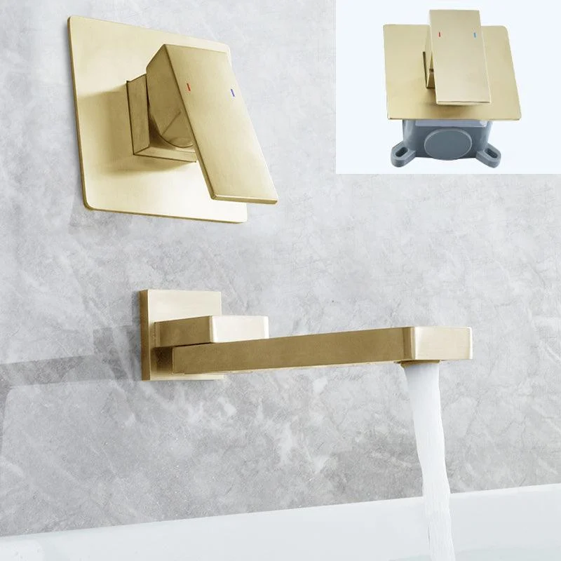 Contemporary Widespread Wall Mounted Bathroom Sink Tap Swivel Spout -Bathlova