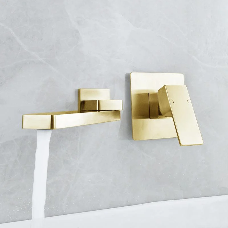 Contemporary Widespread Wall Mounted Bathroom Sink Tap Swivel Spout -Bathlova