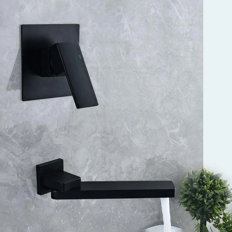 Contemporary Widespread Wall Mounted Bathroom Sink Tap Swivel Spout -Bathlova