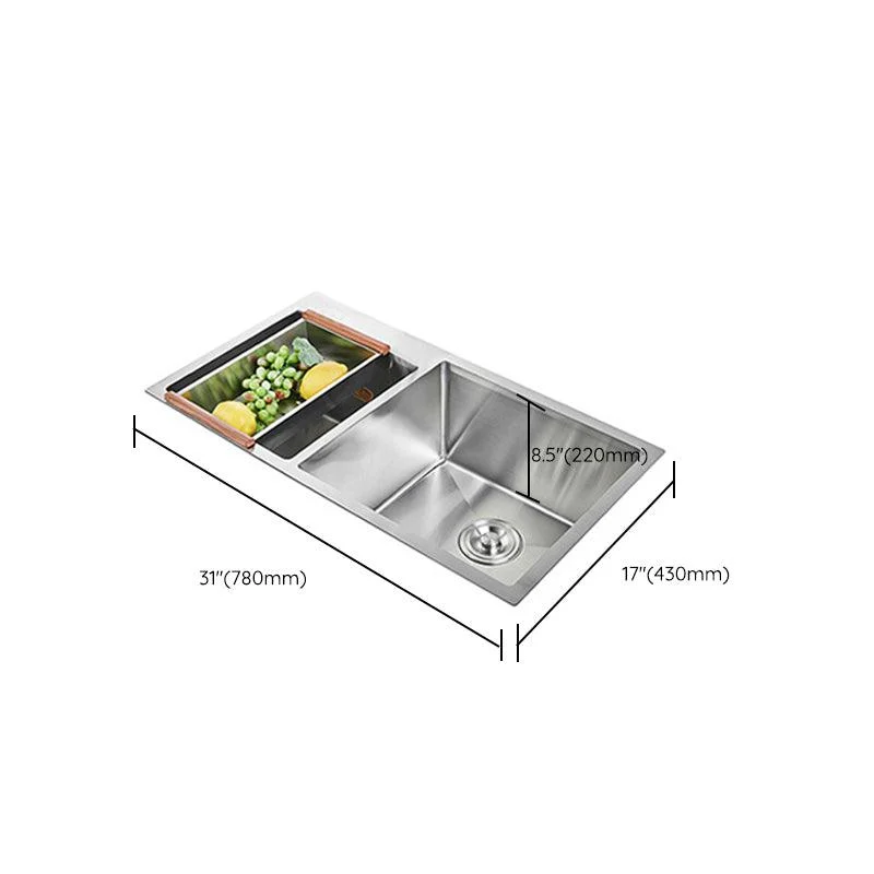 Contemporary Workstation Sink Stainless Steel Undermount Kitchen Sink -Bathlova