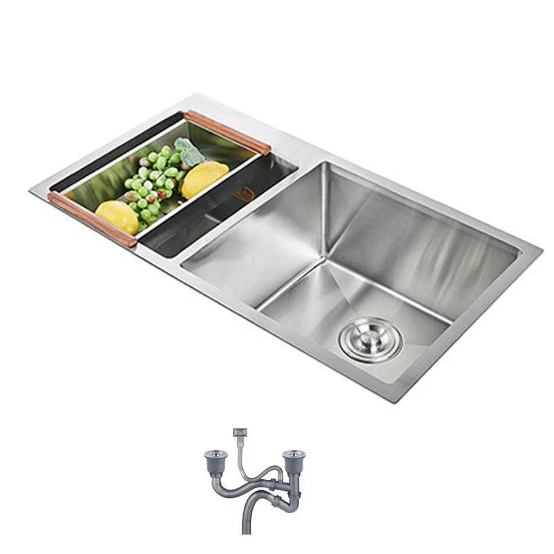 Contemporary Workstation Sink Stainless Steel Undermount Kitchen Sink -Bathlova