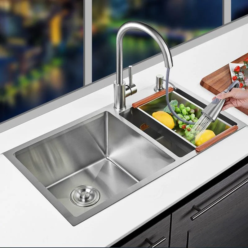 Contemporary Workstation Sink Stainless Steel Undermount Kitchen Sink -Bathlova