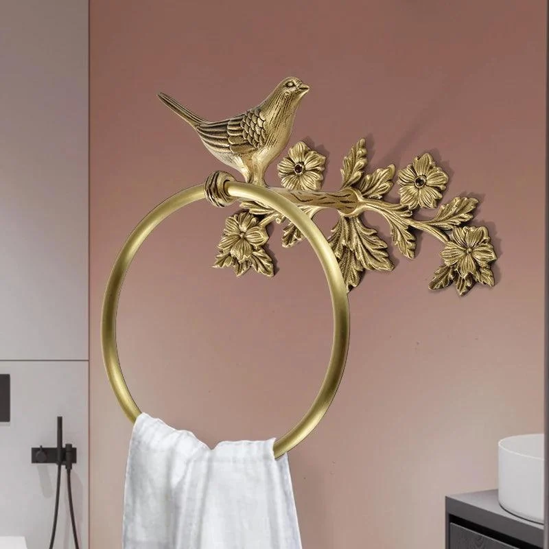 Copper Bird Decoration Towel Bar Towel Rack Bathroom Accessory -Bathlova