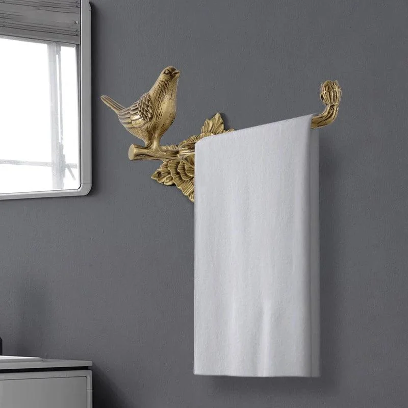 Copper Bird Decoration Towel Bar Towel Rack Bathroom Accessory -Bathlova