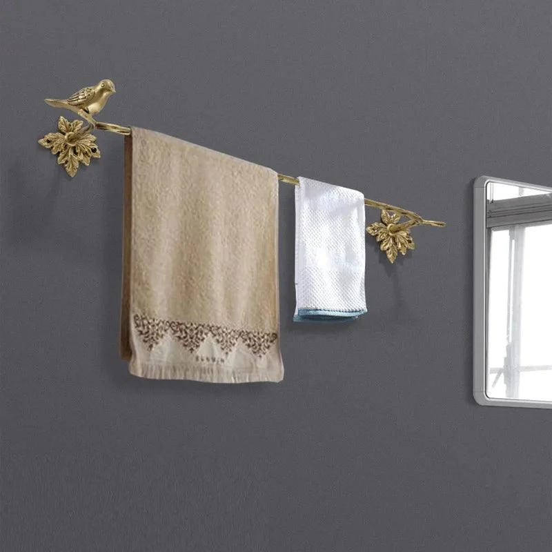 Copper Bird Decoration Towel Bar Towel Rack Bathroom Accessory -Bathlova