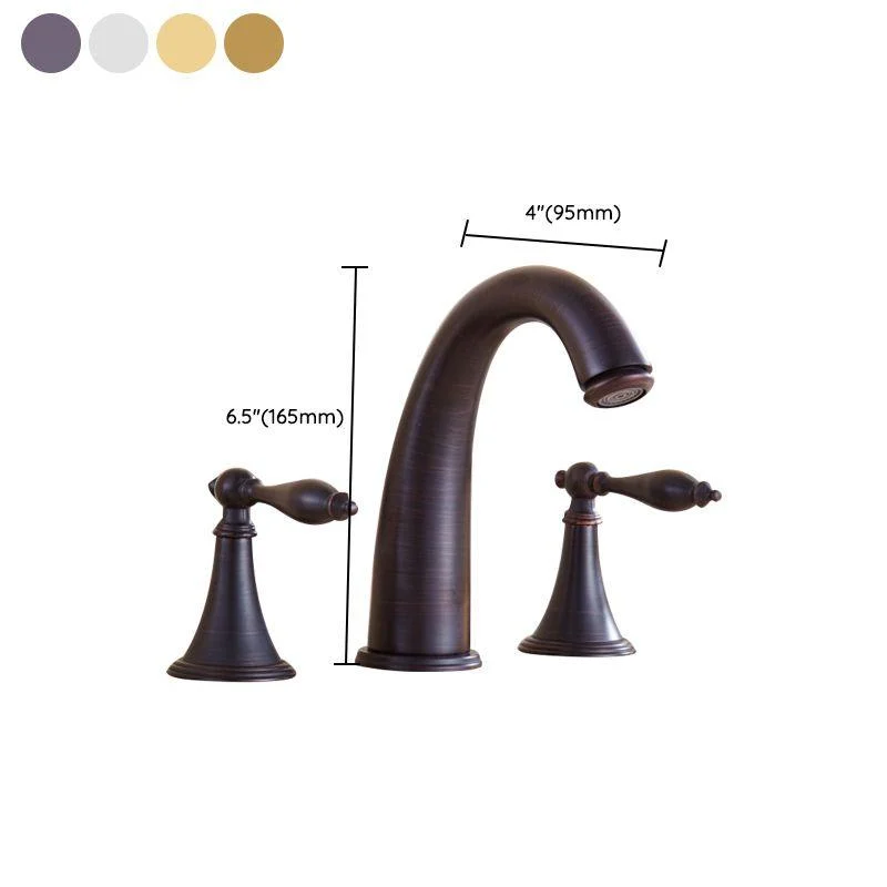 Copper Deck Mounted Roman Tub Tap Low Arc Roman Tub Tap Set -Bathlova