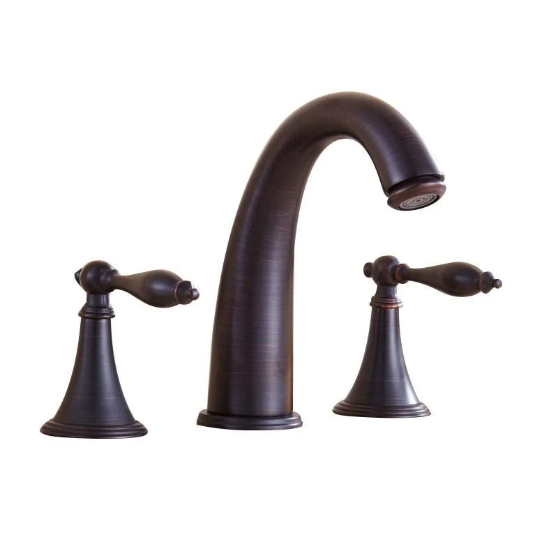 Copper Deck Mounted Roman Tub Tap Low Arc Roman Tub Tap Set -Bathlova