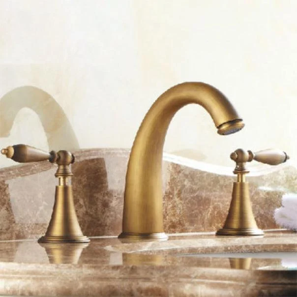 Copper Deck Mounted Roman Tub Tap Low Arc Roman Tub Tap Set -Bathlova