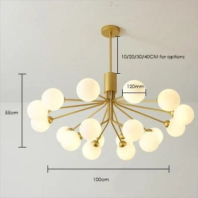 Cora - Modern Glass Globe Chandelier -Bathlova