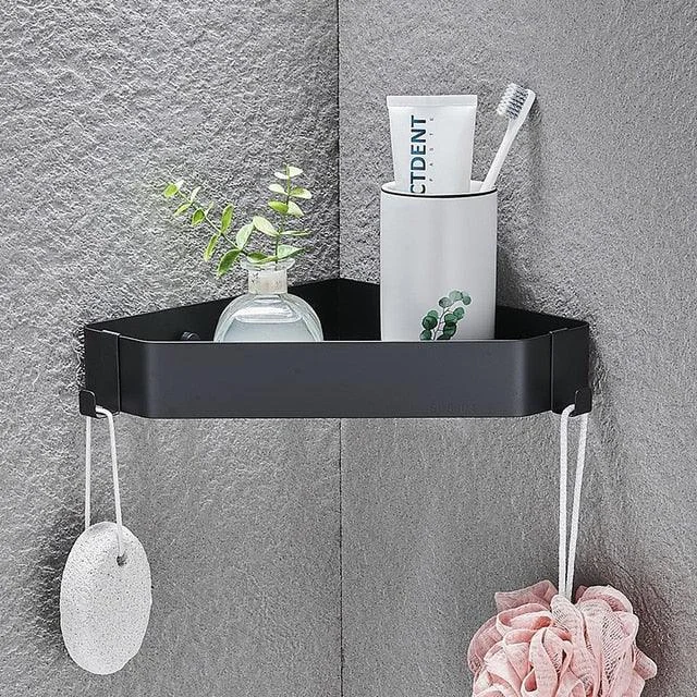 Corner Shelf Bathroom Storage Shelves Stainless Steel Triangle Towel Rack -Bathlova