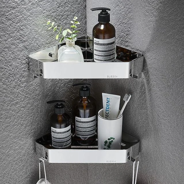 Corner Shelf Bathroom Storage Shelves Triangle Towel Storage Rack -Bathlova